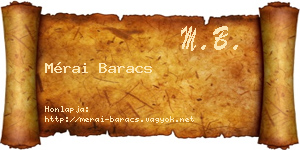 Mérai Baracs névjegykártya